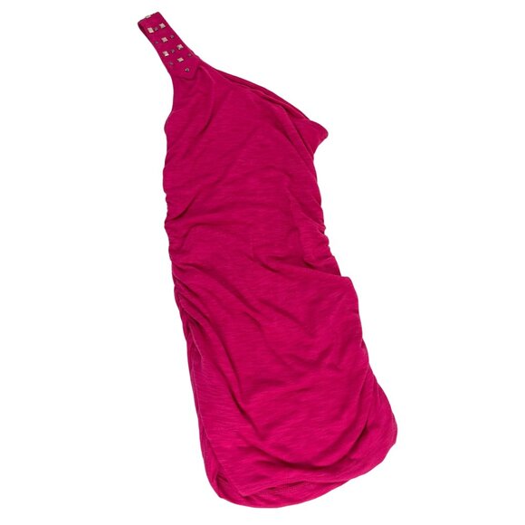 derek heart Small Pink One Shoulder Body Con Top 17j - Picture 6 of 10